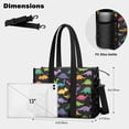 thumbnail image 5 of Teacher Tote Bag,Black Colorful Dinosaur Pattern Teacher Utility Tote Bag,Large Work Tote Bags for Women with Multiple Pockets,Top Zipper Closure,13.8x10.6x6.7 Inch, 5 of 5