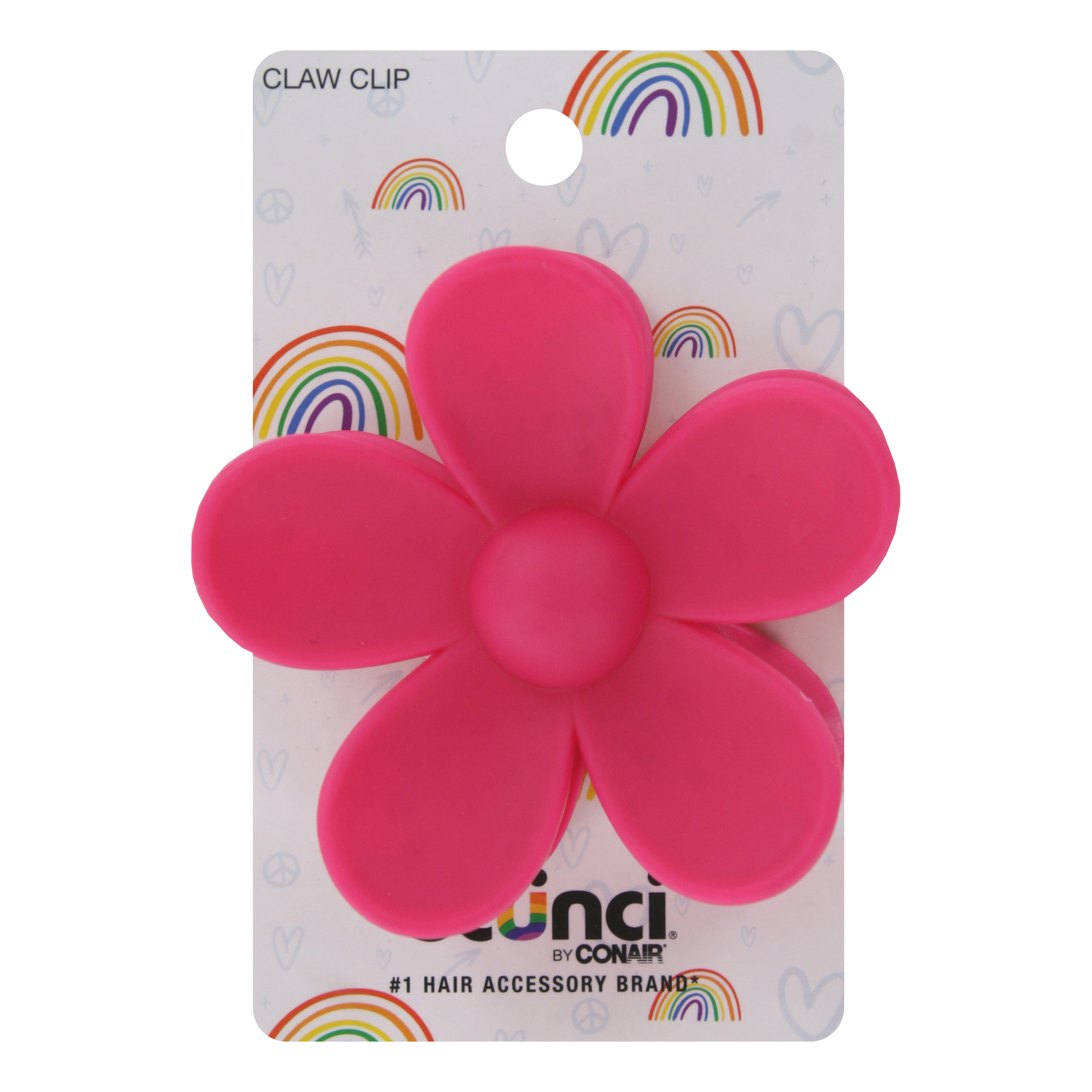 (4 pack) Scunci Flower Jumbo Claw Hair Clip, Color Will Vary, 1-Piece