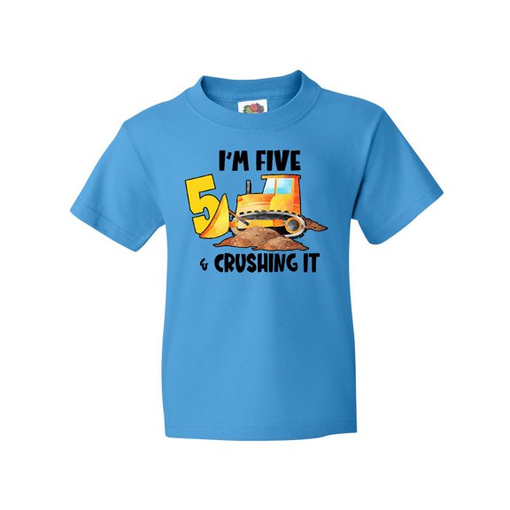 Inktastic I'm 5 and Crushing It Construction 5th Birthday Youth T-Shirt
