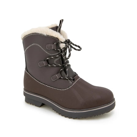 JBU DARK BROWN/TAUPE Women's Brisky Round Toe Boots, US 7M