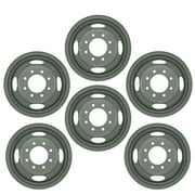 Set of 6 New 16" 16x6 Super Duty Dually Wheel for Chevy 30 VAN Express 3500 Pickup GMC Savana 3500 1988-2002 Grey Silver OEM Quality Replacement Rim