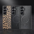 thumbnail image 6 of For Samsung Galaxy S26 Case Compatible with MagSafe, Luxury Slim Shockproof Protective Cover with Leopard Print & Carbon Fiber Texture, Magnetic Phone Case for Women and Men,A, 6 of 9
