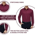 thumbnail image 2 of Mens Long Sleeve Slim-Fit Design Dress Shirts, 2 of 4