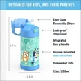 thumbnail image 3 of FUNTAINER Water Bottle with Straw - 12 Ounce - Kids Stainless Steel Vacuum Insulated Water Bottle with Lid, Bluey, 3 of 3