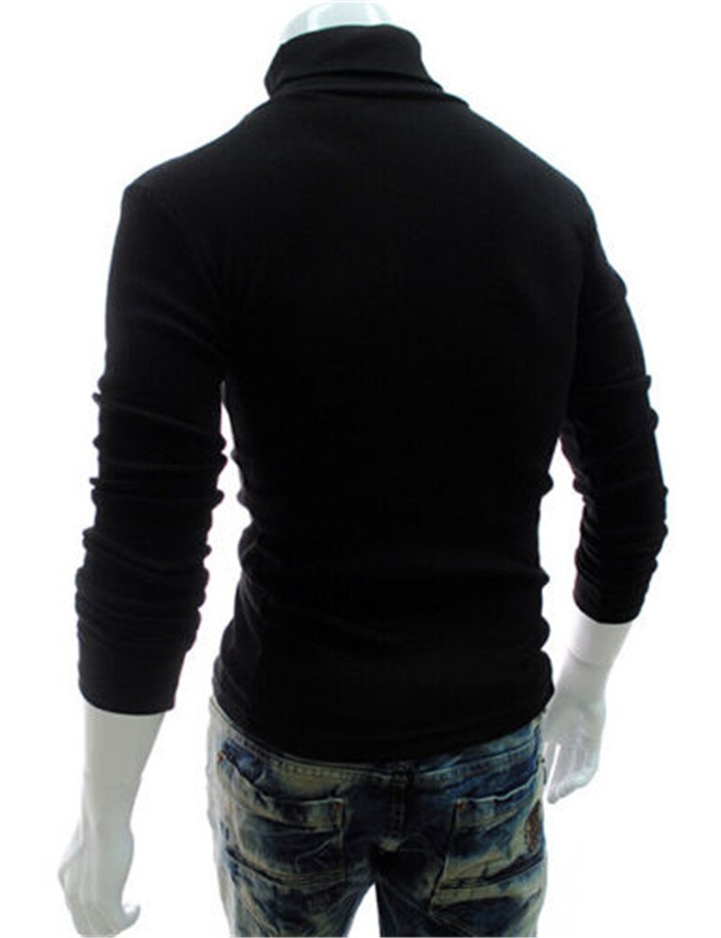 Seyurigaoka Fashion Mens Polo Roll Turtle Neck Pullover Knitted Jumper Tops Sweater Shirt - image 2 of 6