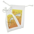 thumbnail image 2 of Music Note Fabric Pouch Set of 2, Joy in the Air as the Sunsets Piano Keys Floating, Small Drawstring Bag for Toiletries Masks and Favors, 9" x 6", Yellow Orange, by Ambesonne, 2 of 2