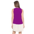 thumbnail image 3 of eloria Women's Georgette Pleated Boat Neck Sleevless Summer Casual Midi Dress, Color : Dark Violet | Size : 3XL, 3 of 5