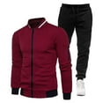 thumbnail image 3 of Gytharion Men's Sweatsuits 2 Piece Fall Outfits Lightweight Casual Full Zip Stand Collar Jacket and Joggers Sets Fashion Solid Long Sleeve Sweatshirt Tracksuit Sets with Pockets, 3 of 3