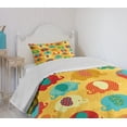 thumbnail image 4 of Ambesonne Jungle Quilted Bedspread Set 2 Pcs, Elephants Ornaments, Twin Size, Multicolor, 4 of 6