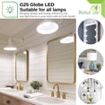 thumbnail image 3 of TGHTBA-6 Pack Bioluz Dimmable Globe LED G25 Bulbs, 40 Watt Replacement (Uses 6 Watts), Warm White (2700K), 450 Lumens UL Listed - Dimming Light Bulbs for Bathroom, Soft White LED Filament Lights, 3 of 4