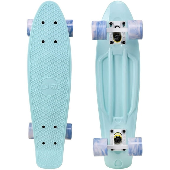 Cal 7 22.5" Complete Mini Cruiser Plastic Skateboard with Swirl Wheels (Lily)