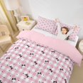 thumbnail image 2 of spefrowx Pink Coquette Plaid Bedding for Teens, Kawaii Cartoon Bow Duvet Cover Full, Pink Reversible, 3pcs, 1 Duvet Cover and 2 Pillowcases, 2 of 6