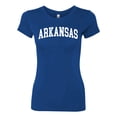 thumbnail image 2 of Wild Bobby State of Arkansas College Style Women Slim Fit Junior Tee, 2 of 6