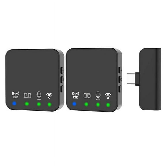 Wireless Lavalier Radio Microphone Noise Cancellation Audio Video Recording Microphone for Smartphone Live