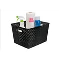 thumbnail image 4 of Simplify's Large Resin Wicker Storage Bin in Black, 4 of 6