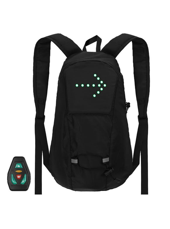 LED Turn Signal Bike Pack 15L LED Backpack with Direction Indicator USB Rechargeable Safety Light Bag Waterproof Backpack Wireless Remote Control Bag Sports Vest Ultralight Riding Bag