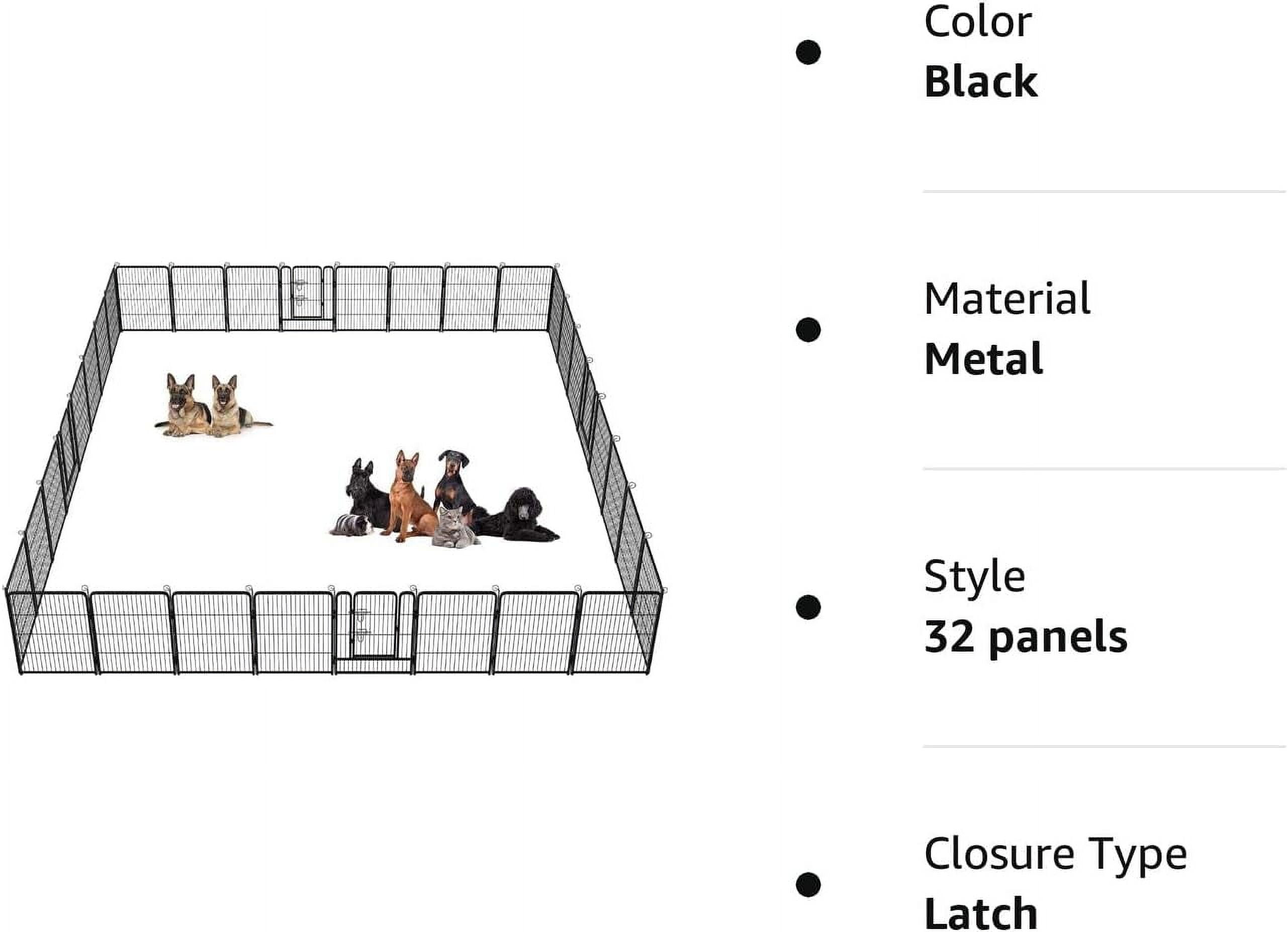 BestPet Dog Playpen Pet Dog Fence 32"Height 32 Panels Metal Dog Pen