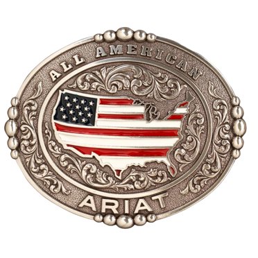 A37007 Ariat Antique Silver and Gold Oval Belt Buckle main image 0