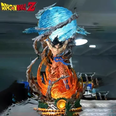 9" Dragon Ball Z Goku Son Goku Statue Figure Lamp Spirit Bomb Genki Dama Box