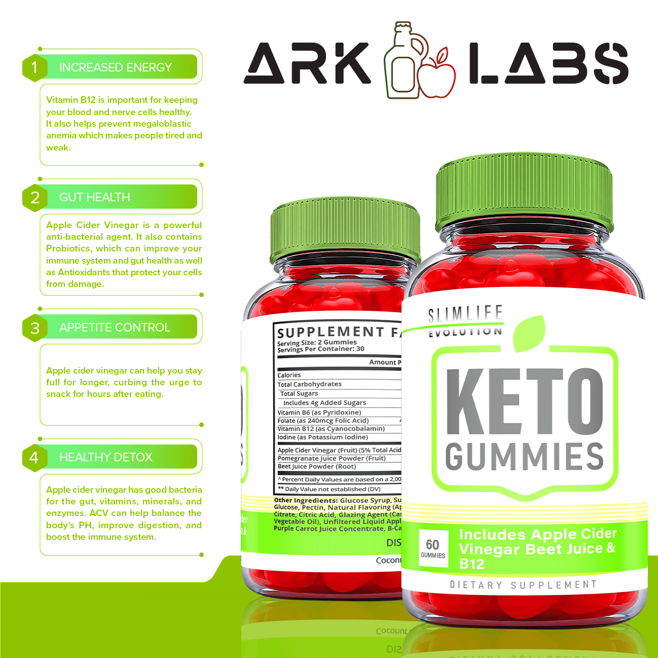 (5 Pack) Slimlife Evolution Keto ACV Gummies - Apple Cider Vinegar Supplement for Weight Loss - Energy & Focus Boosting Dietary Supplements for Weight Management & Metabolism - Fat Burn - 300 Gummies