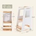 thumbnail image 6 of HARPPA Toddler Tower with Adjustable Height and Anti-Slip Protection, Kids Standing Tower with Safety Rail, Nordi Kids Kitchen Tower with Chalkboard, White, 6 of 9