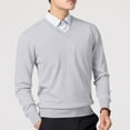 thumbnail image 4 of Dxzfnsa Sweaters for Men Men's Winter Casual Fashion Solid Color Sweaters Texture Long Sleeved V Neck Pullovere Sweaters Lightweight Knit Sweaters, 4 of 4