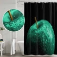 thumbnail image 4 of Polyester Fabric Green Fruit Shower Curtain, Modern Minimalist Decor Black Background Waterproof Bathtub Curtain Bathroom Decor Set with Hooks 36 x 78 Inches, 4 of 6