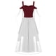thumbnail image 5 of ICHUANYI Clearance Women Plus Size Solid Cold Shoulder Sleeve Lace Up Halloween Dress(Red, XXL) ICHUANYI WER2023081013144, 5 of 5