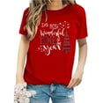 thumbnail image 3 of Lroveb Christmas Shirts for Women It's The Most Wonderful Time Of Year Letter Print Crew Neck Short Sleeve T Shirt Top Graphic T Shirts, 3 of 5