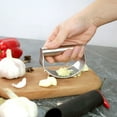 thumbnail image 3 of Qenwkxz 430 Stainless Steel Garlic Press Rocker Garlic Crusher Curved Garlic Grinding Cutter Multifunctional Kitchen Utensils Easy to Clean for Home Use, 3 of 7