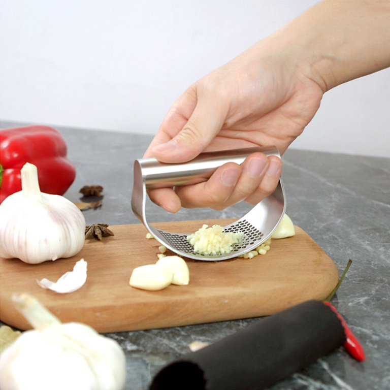 Professional Manual Garlic Press, Garlic Crusher, Multifunctional