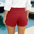 thumbnail image 6 of hoksml Classic Chino Shorts for Women - Mid Rise, Button Closure with Multi-Pockets, 6 of 8