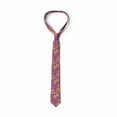 thumbnail image 3 of Paisley Necktie, Colorful Paisley Inspired, Dress Tie, 3.7", Pale Fuchsia Multicolor, by Ambesonne, 3 of 3