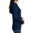thumbnail image 3 of Mafoose Women's Juniors The Concert Tee Long Sleeve V-Neck New Navy 2X-Large, 3 of 4