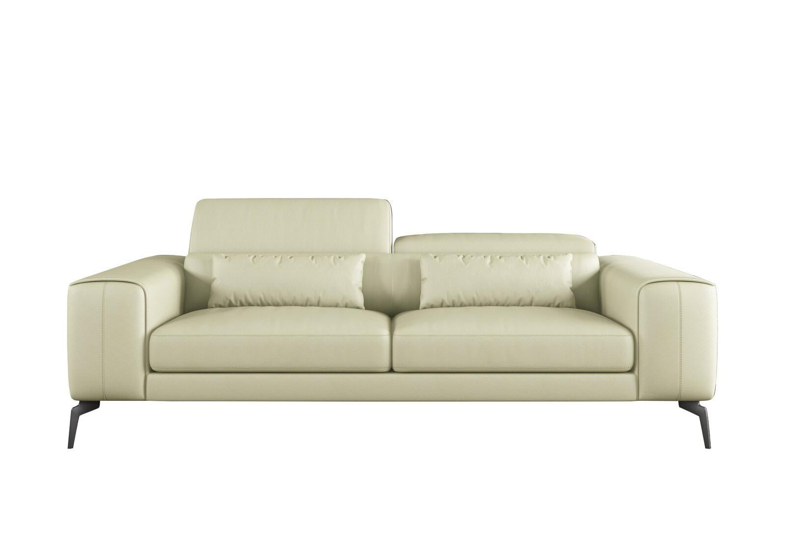 Off White Italian Leather CAVOUR Sofa EUROPEAN FURNITURE Contemporary