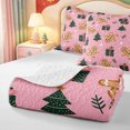 thumbnail image 4 of Manfei Christmas Happy Holiday Twin Quilt Set,Rustic Animals Twin Coverlet Set,2pcs,1 Bedspread and 1 Pillowcase, 4 of 7