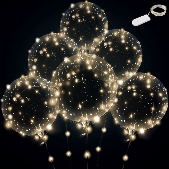 Globos LED Wliwwo blanco cálido, 12 juegos con batería