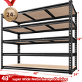thumbnail image 6 of REIBII 48"W Heavy Duty Shelving 3000LBS Steel Shelving Adjustable Garage Storage Industrial Shelf,48"W x 24"D x 72"H, 6 of 7
