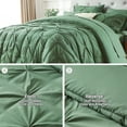 thumbnail image 4 of Davulos Queen Size Comforter Set,7 Pieces Dark Green Bedding Sets for All Season Bed in a Bag with Comforter ,Flat Sheet ,Fitted Sheet ,Pillowcases & Shams, 4 of 8