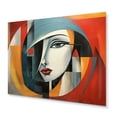 thumbnail image 2 of Designart "Geometric Portrait in Cubism IV" Cubism Metal Art Living Room, 2 of 5