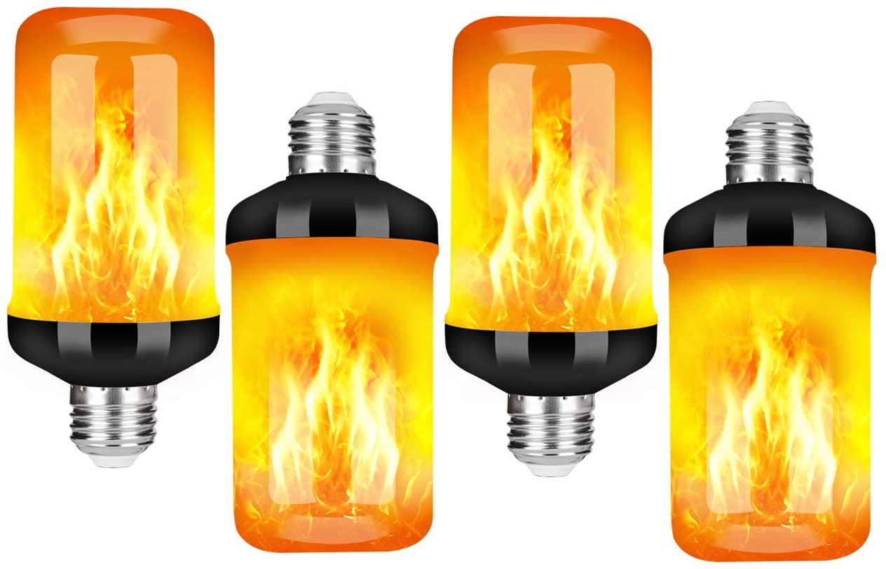 4 Models LED Flame Effect Simulated Nature Fire Light Bulbs E27 Lamp Decor 9W 
