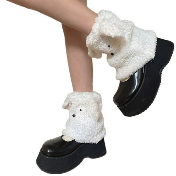 Faux Furs Leg Warmer,Warm Winter Fuzzy Leg Warmer Boot Cuffs Cover for Womens
