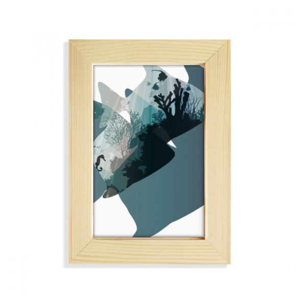 Seahouse Jellyfish Sea Nature Animal Desktop Display Photo Frame Picture Art Painting 5x7 inch