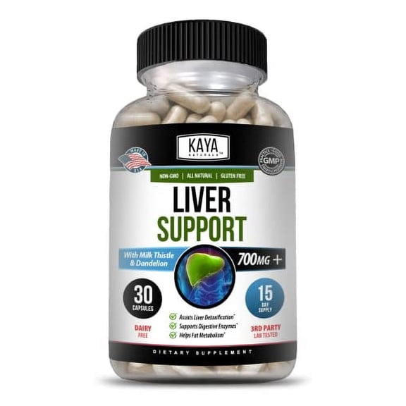 Kaya Naturals Liver Cleanse Detox & Repair | Milk Thistle Liver Supplement | Liver Detox for Women and Men | Artichoke Extract and Dandelion Root Capsules | 30 Count