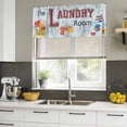 thumbnail image 5 of Laundry Room Valances for Windows, Decorative Rod Pocket Window Valance Curtains, Blue Cartoon Washing Machine Clothes Short Curtain Drapes for Kitchen/Bathroom/Living Room, 2 Panels, 60" W x 18" L, 5 of 8