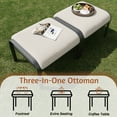 thumbnail image 6 of HOMREST Metal Outdoor Ottoman, 2-Piece Aluminum Footstool w/Removable Cushion, Multipurpose Footrest Stool Additional Seating, Set of 2 Outdoor Ottomans for Patio Deck (Beige), 6 of 6