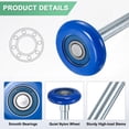 thumbnail image 2 of Uxcell Rouleaux de Porte de Garage en Nylon Lot de 4, Roues de Porte de Garage 1.8 Pouces Tige de 7 Pouces, 6200zz pour Portes de Garage/portes à Rabat, Bleu, 2 of 6