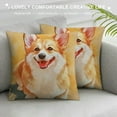 thumbnail image 3 of BCIIG Smiling Dog Graphic Decorative Cushion Throw Pillow Cover for Home - Aesthetic Home Decor for Living Room Sofa - 1PC 20x20in, 3 of 5