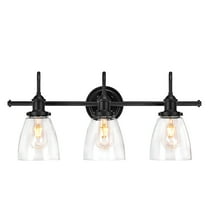 Warehouse of Tiffany Aester Matte Black 3-Light Cone Glass Shade Wall Sconce