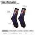 thumbnail image 2 of Rateoe Purple Flower Lazy Cat for Women Casual Calf Socks - Cute Crew Socks - Thin Soft Above Ankle Socks Size 5-11, 2 of 6